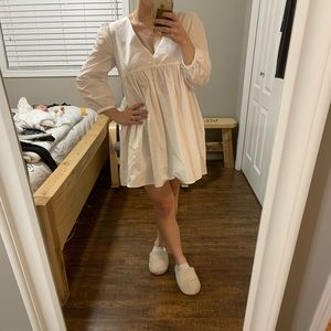 Aritzia Sunday Best White baby doll dress.